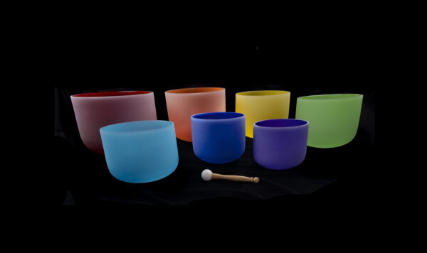 Coloured Crystal Singing Bowl Set