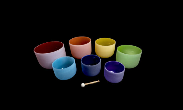 Coloured Crystal Singing Bowl Set