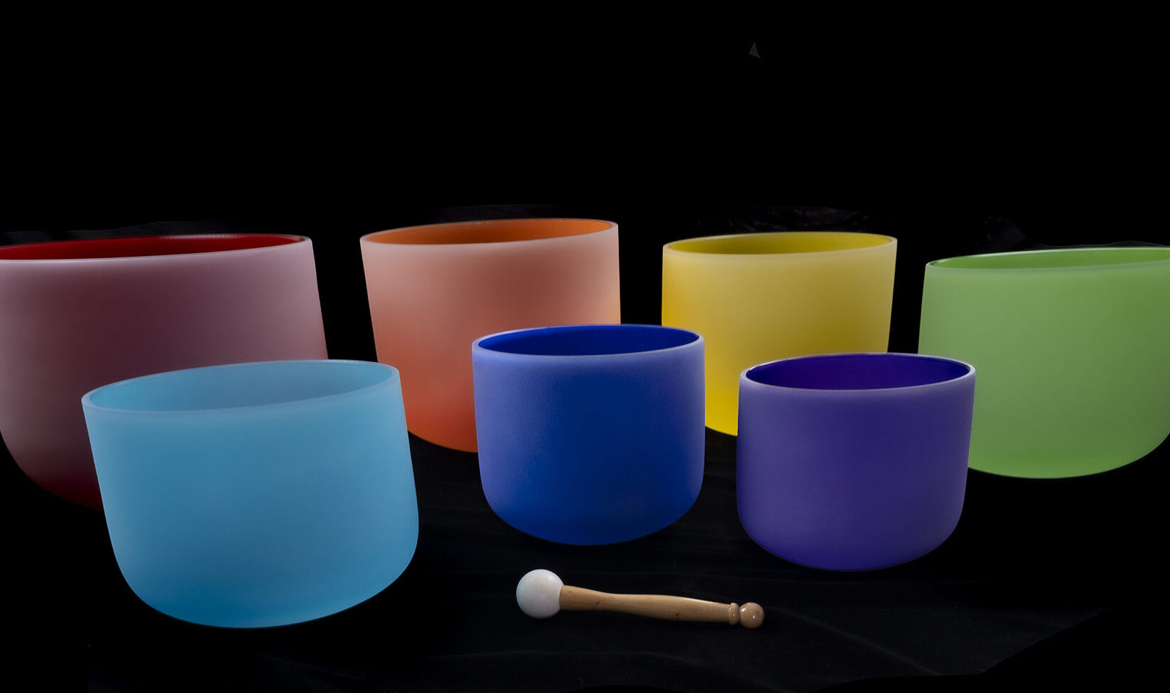 Coloured Crystal Singing Bowl Set